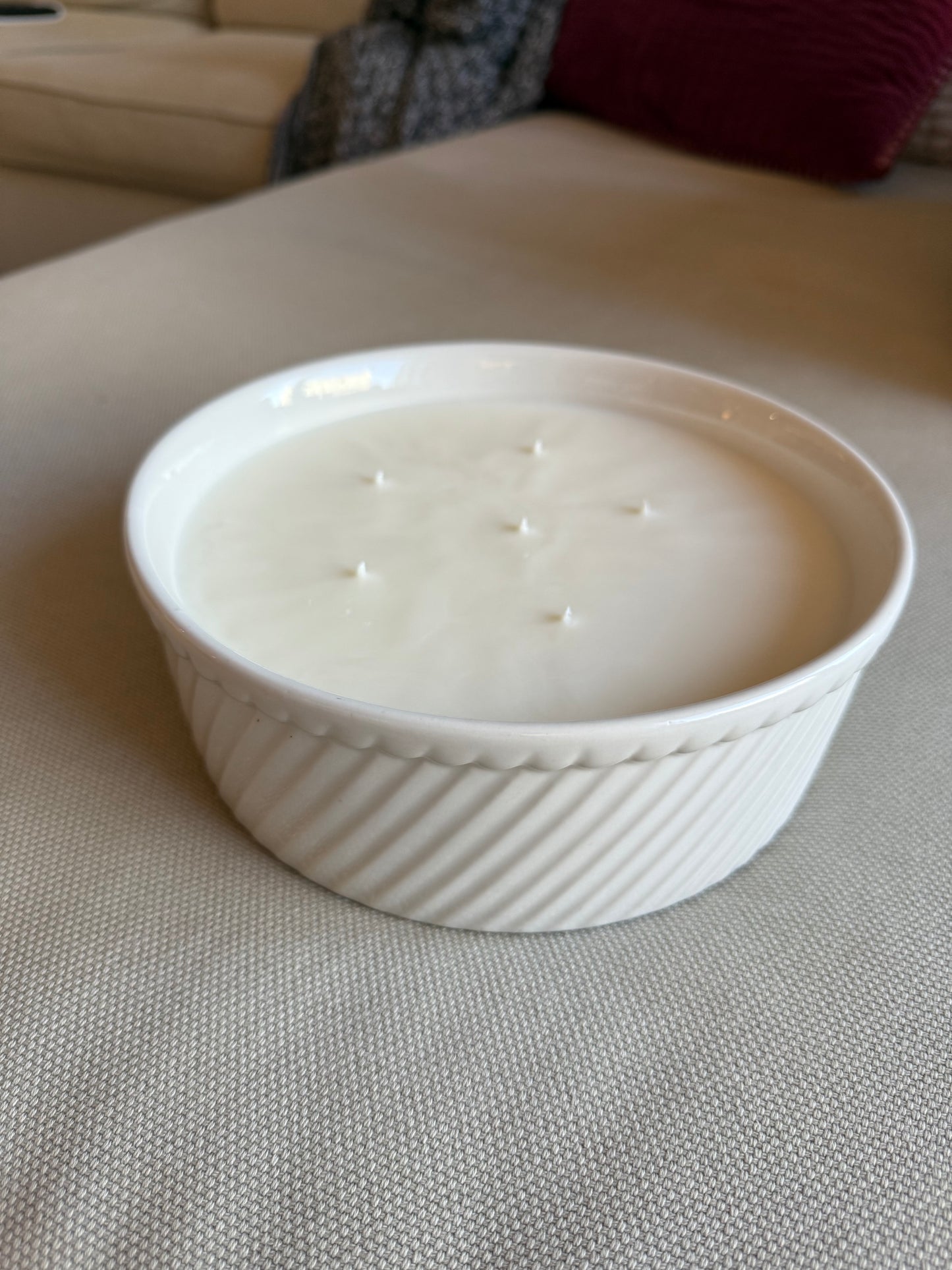 Large White Soufflé Candle