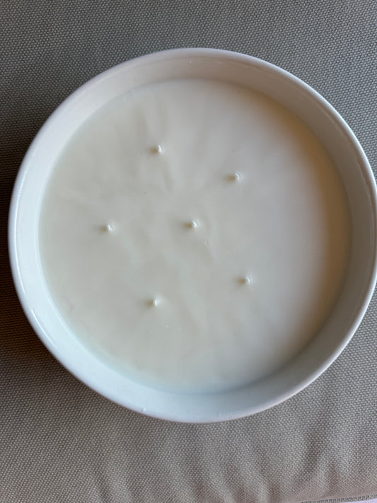 Large White Soufflé Candle