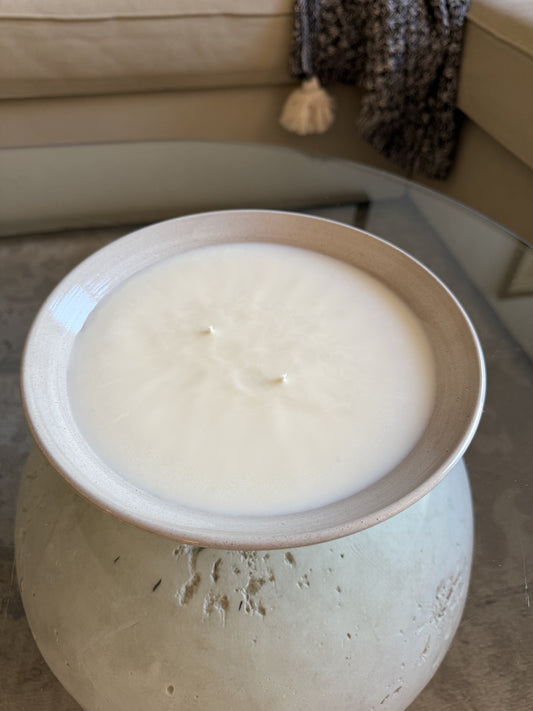 Shallow Ceramic Bowl Candle